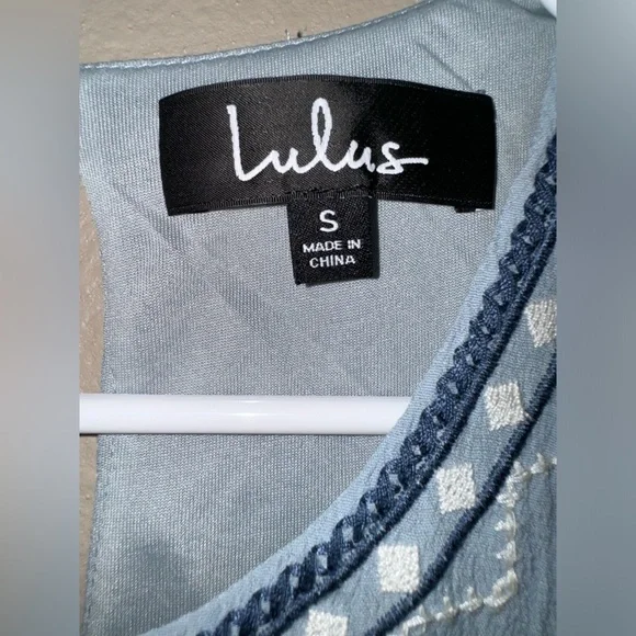 Lulus Boho Embroidered Mini Dress Sz S - Picture 4 of 4